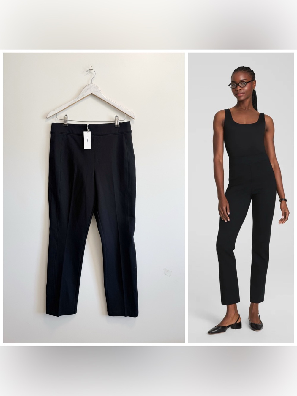 NWT SPANX Super Smooth Perfect Fit Ponte Slim Straight Pants L Large NEW Black